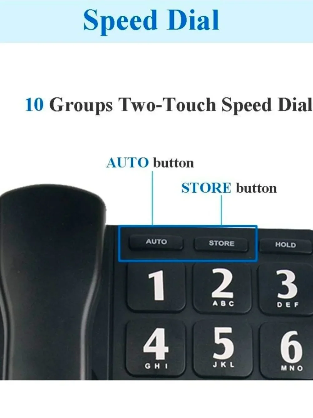 Big Button Phone for Elderly, HePesTer P-02 Amplified Corded Phone for Hearing I